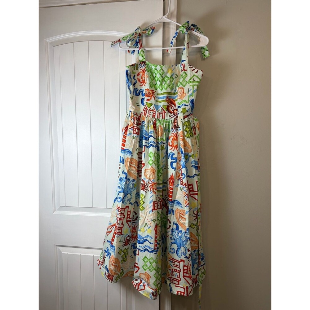 HUNTER BELL Quincy Midi Dress in Surfside NWOT - Picture 4 of 12